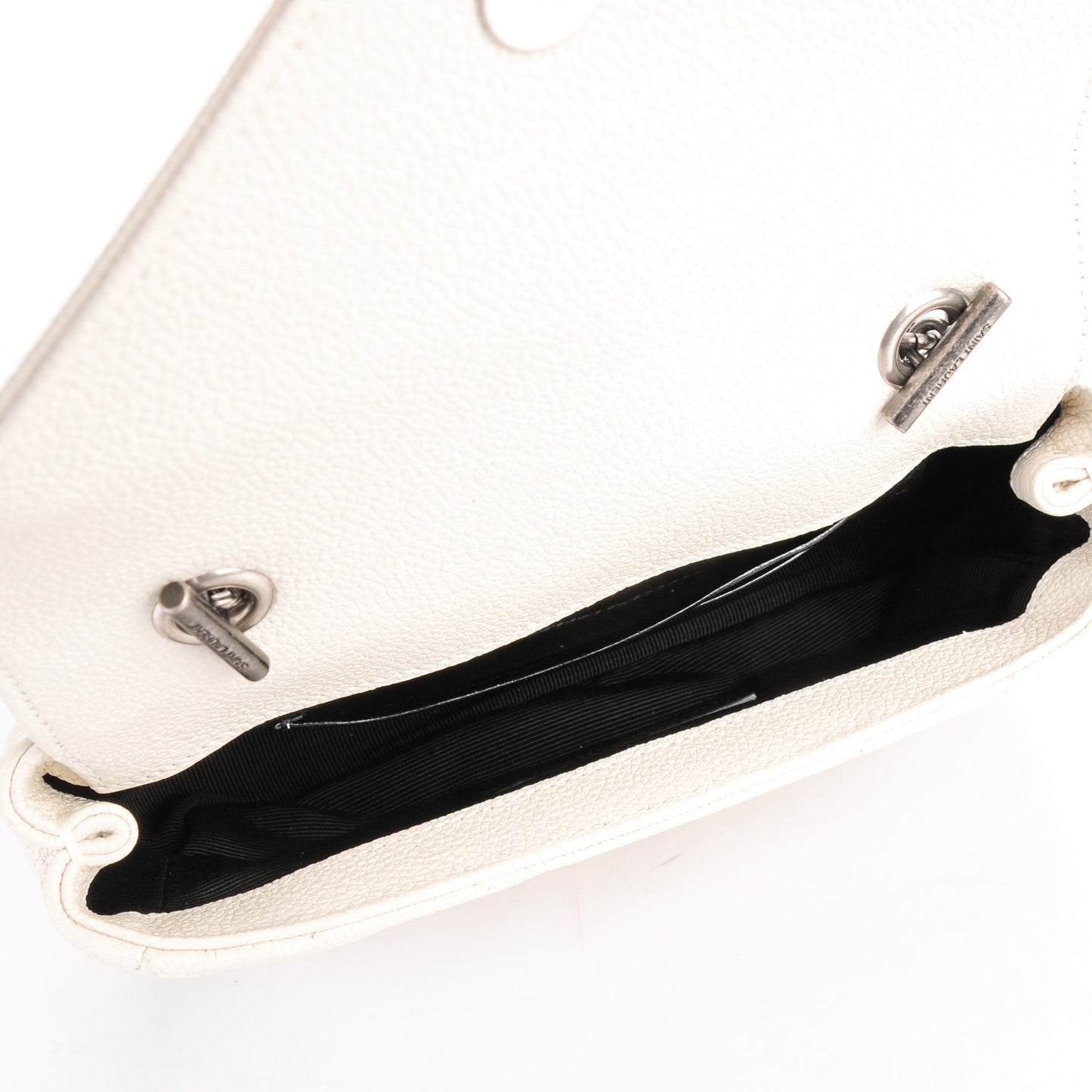 Grained Calfskin Matelasse Chevron Monogram Classic Baby Chain Bag Porcellana