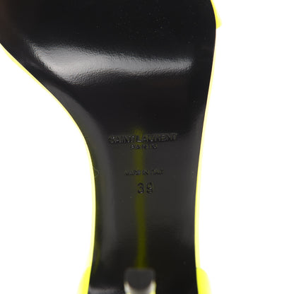 Saint Laurent Patent Calfskin Jane 105 Ankle Strap Sandals 39 Yellow Fluo 10 of 12