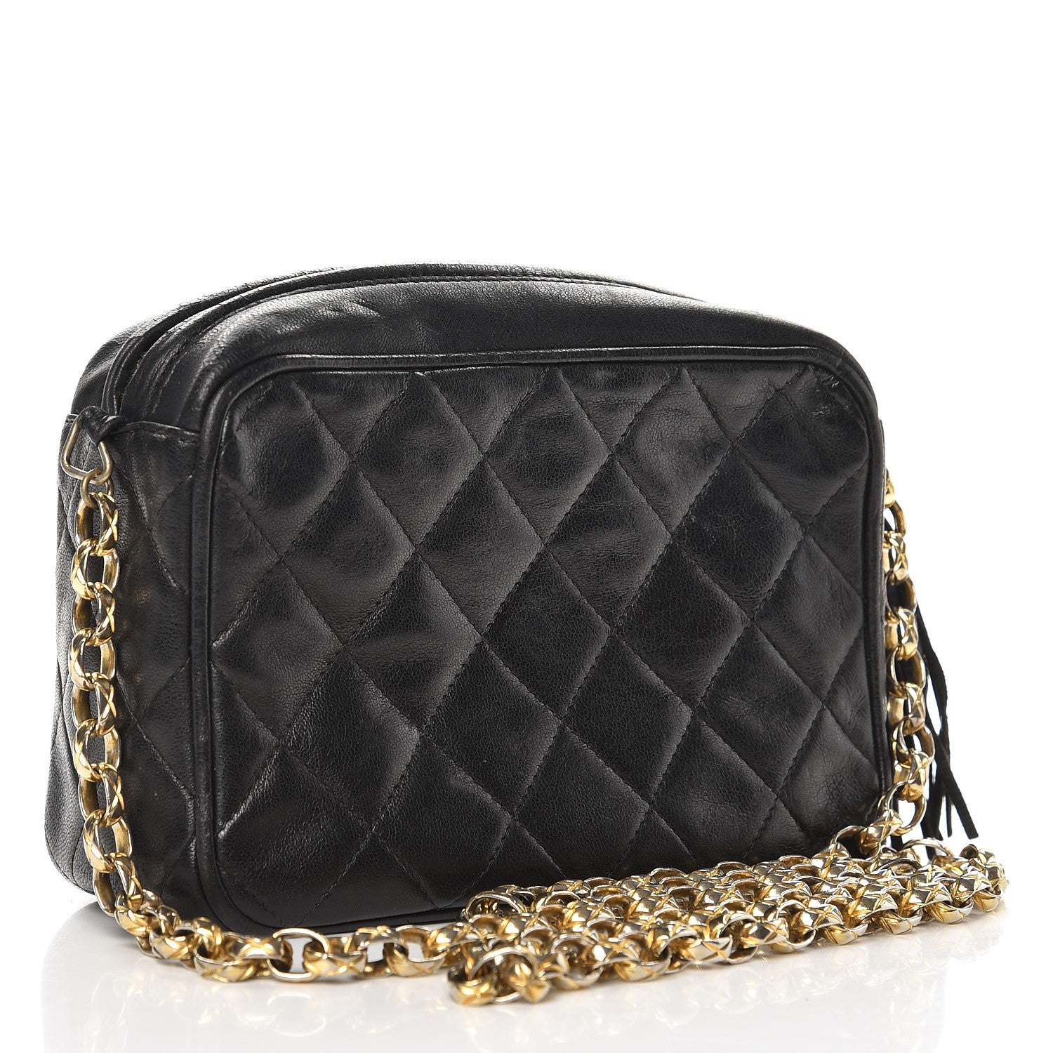 Chanel Lambskin Quilted Tassel Camera Case Black 3 of 14