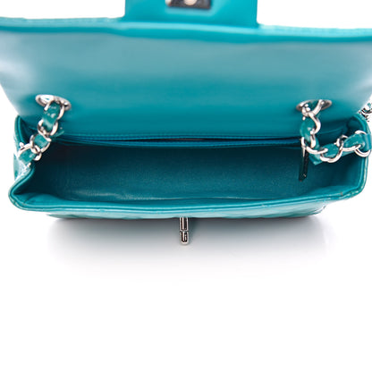 Chanel Patent Quilted Mini Rectangular Flap Turquoise 5 of 10