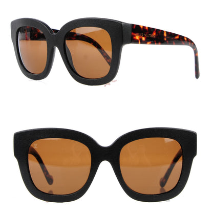 Louis Vuitton Leather Acetate Audrey Sunglasses Z0668W Black Tortoise 1 of 6