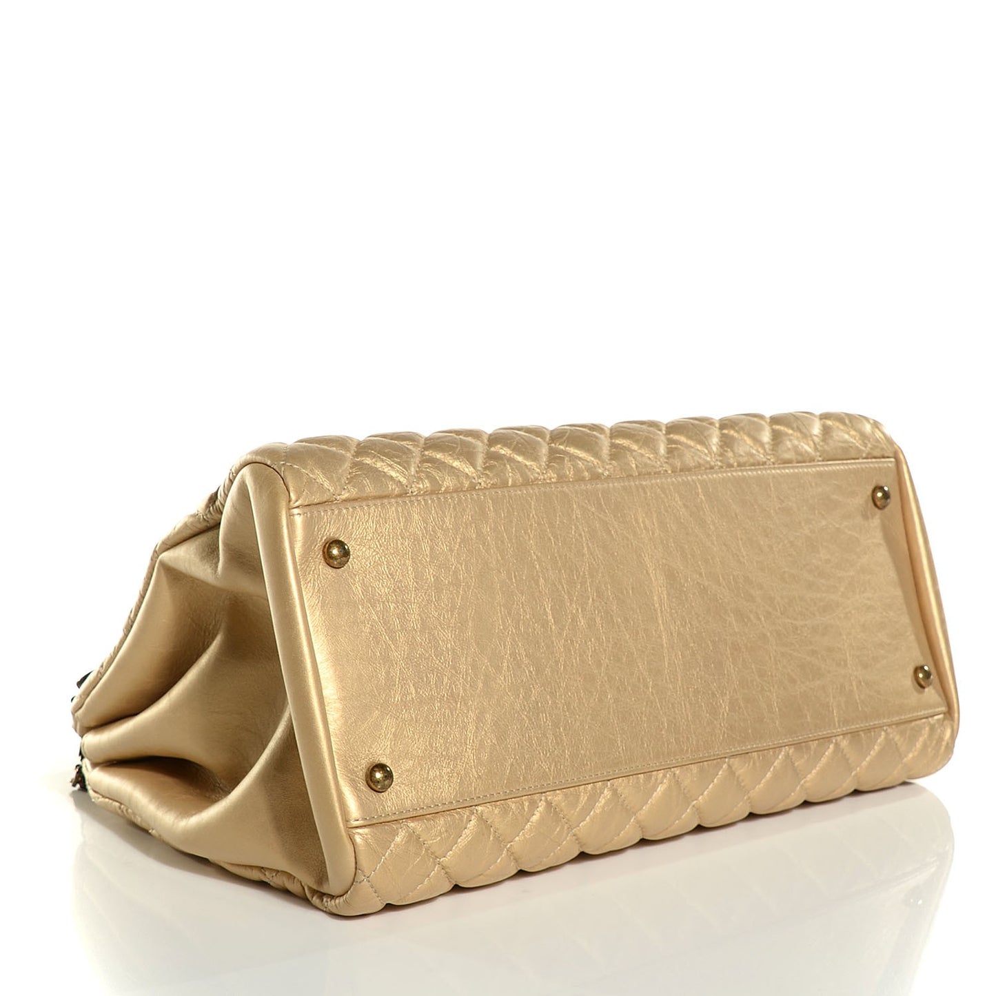 Calfskin Large Just Mademoiselle Bowling Bag Gold