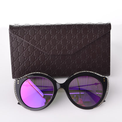 Gucci Crystal Cat Eye GG0214S Sunglasses Black Gold Pink 10 of 10