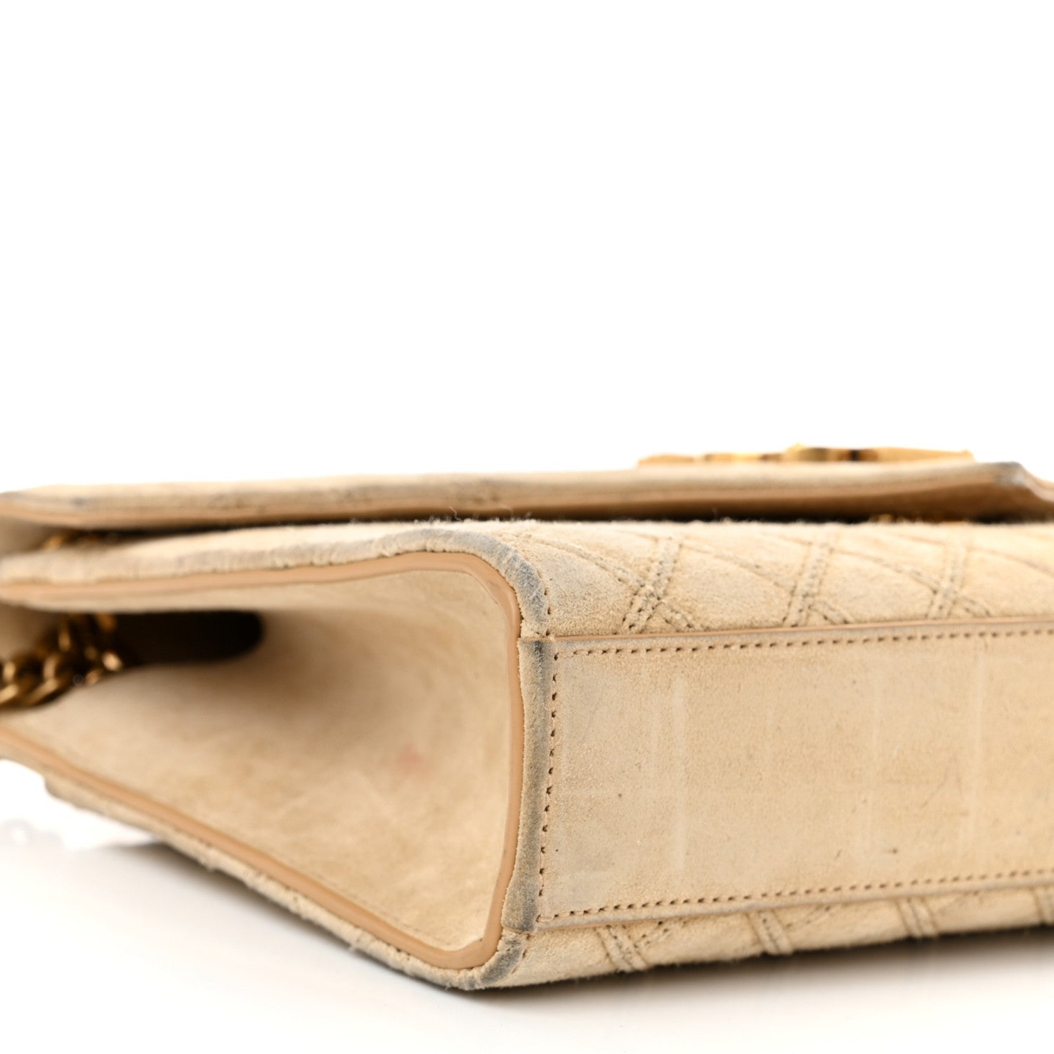 Saint Laurent Suede Mixed Matelasse Triquilt Medium Monogram Envelope Satchel Sea Salt 9 of 12