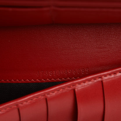 Gucci Calfskin Matelasse GG Marmont Zip Around Organizer Wallet Hibiscus Red 7 of 8