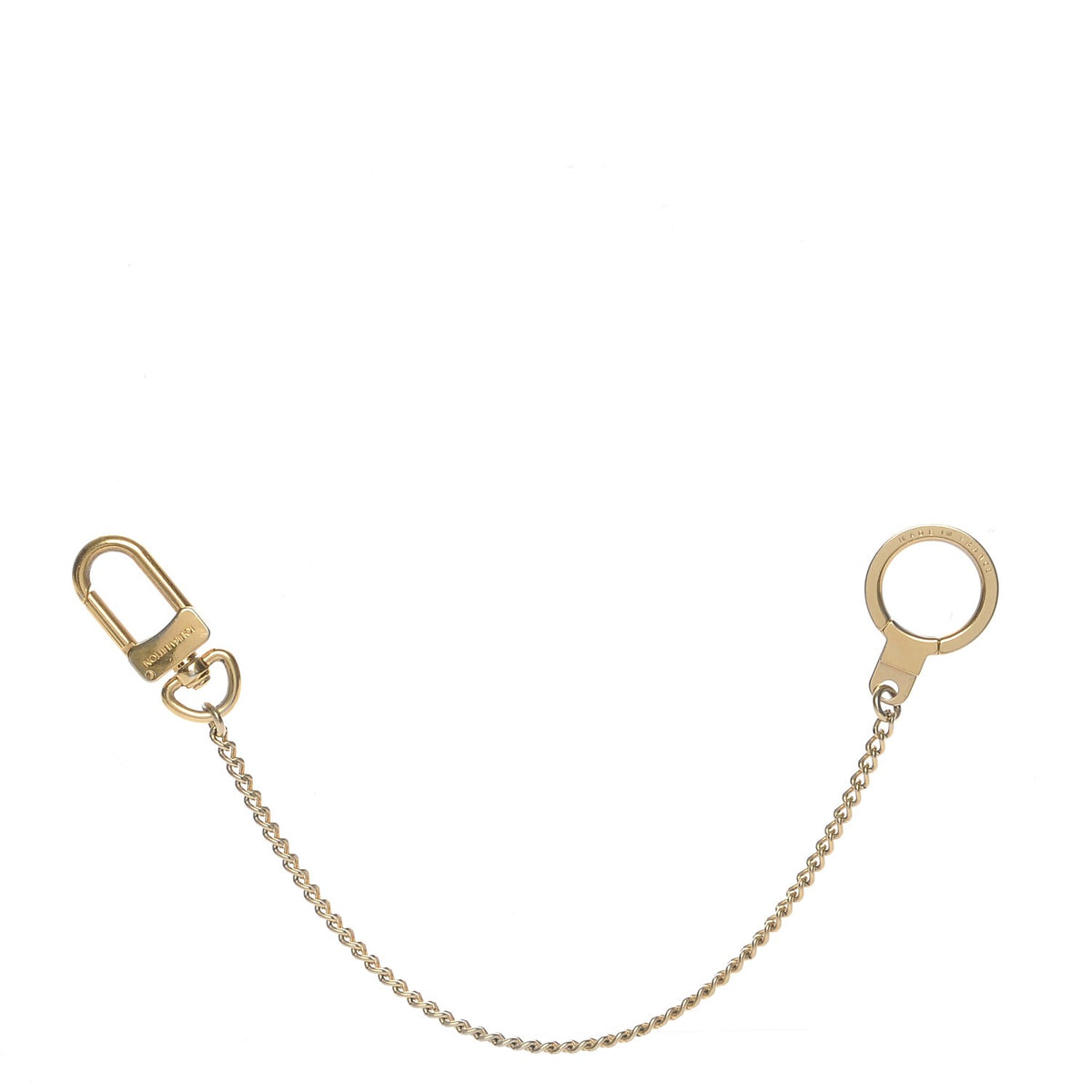 Louis Vuitton Metal Pochette Extender Key Ring Chain Gold 1 of 3