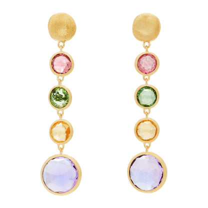 Marco Bicego 18K Yellow Gold Multi Gemstone Jaipur Color Drop Earrings 1 of 4