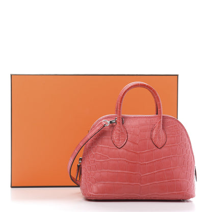 Hermes Matte Alligator Bolide Mini 1923 Bougainvillea 13 of 13