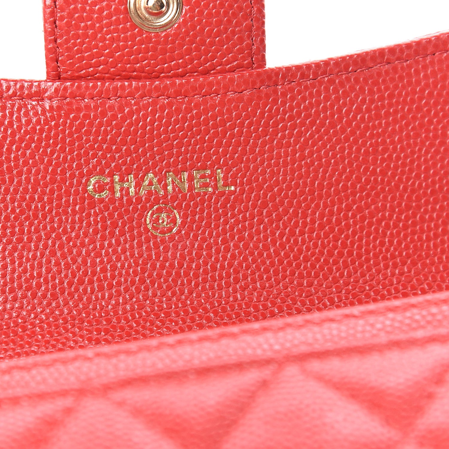 Chanel Caviar Quilted Flap Card Holder Wallet Red 6 of 9