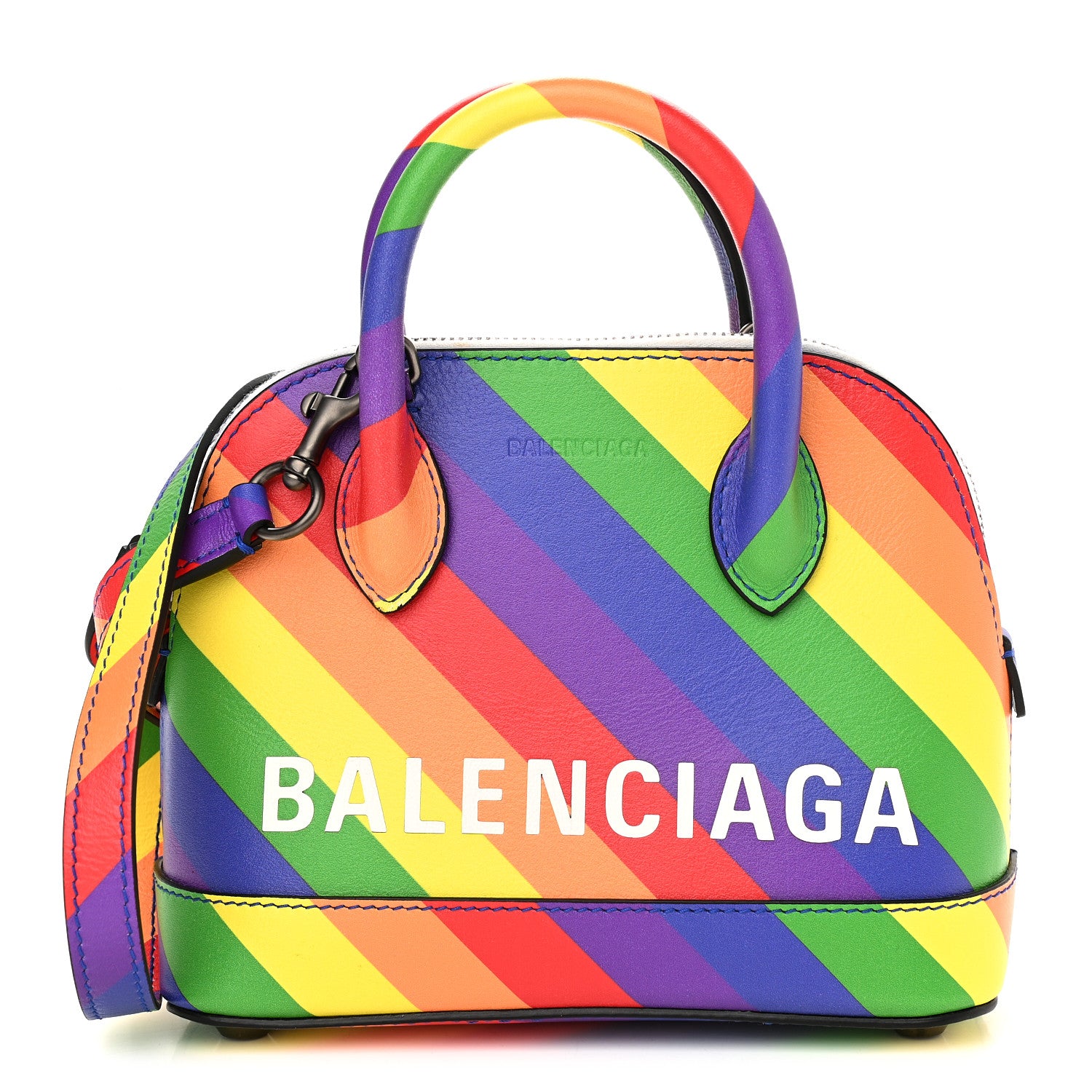 Balenciaga Smooth Calfskin Logo Rainbow XXS Ville Top Handle Bag Multicolor 1 of 9