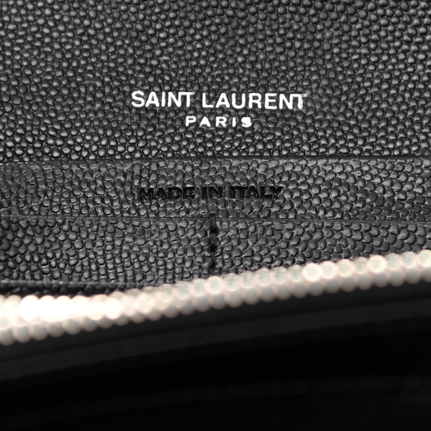 Saint Laurent Grain De Poudre Matelasse Chevron Monogram Flap Wallet Black 7 of 7