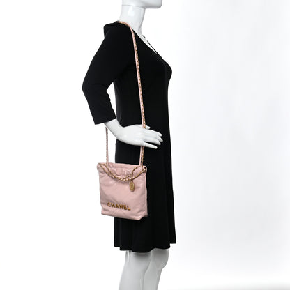 Chanel Shiny Calfskin Quilted Mini Chanel 22 Rose Clair 3 of 10