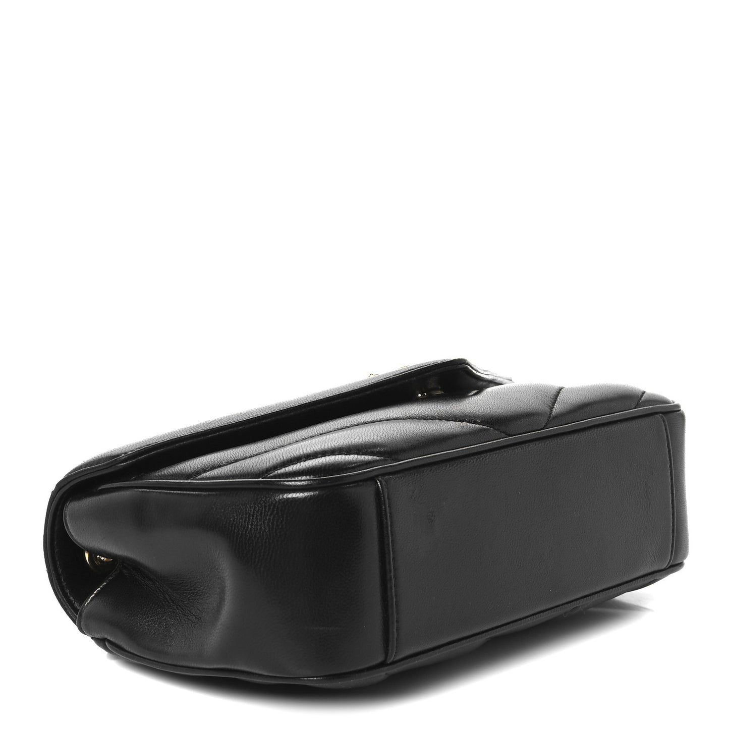 Lambskin Chevron Quilted Small Loulou Black