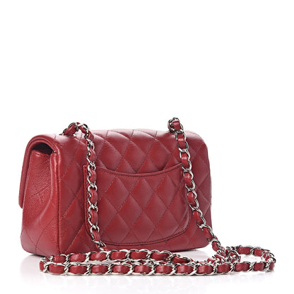 Chanel Caviar Quilted Mini Rectangular Flap Dark Red 3 of 12