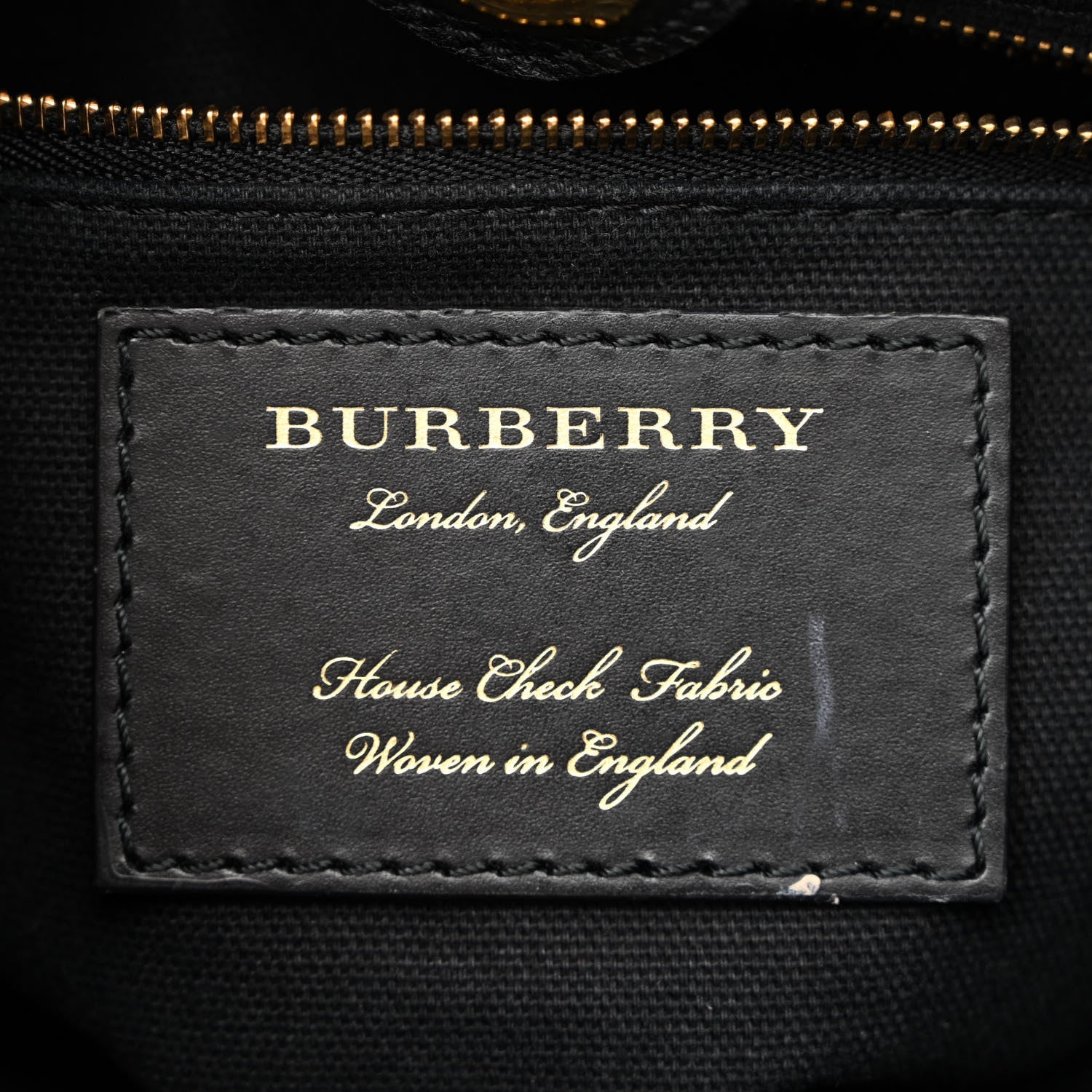 Burberry Grainy Calfskin House Check Baby Brogue Banner Tote Black 6 of 18