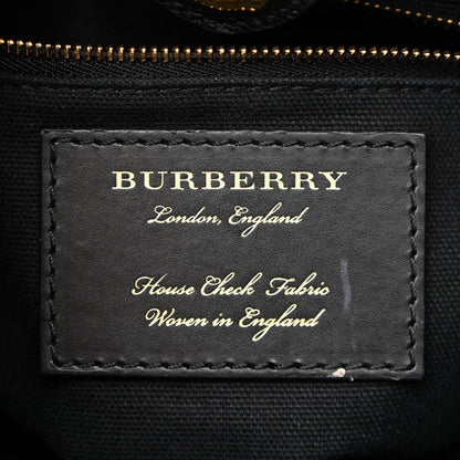 Burberry Grainy Calfskin House Check Baby Brogue Banner Tote Black 6 of 18