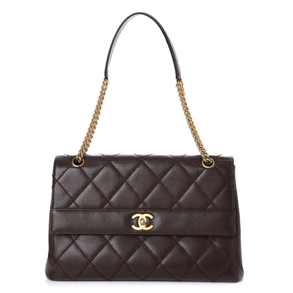Chanel Caviar Quilted Jumbo Single Flap Brown 1 of 10