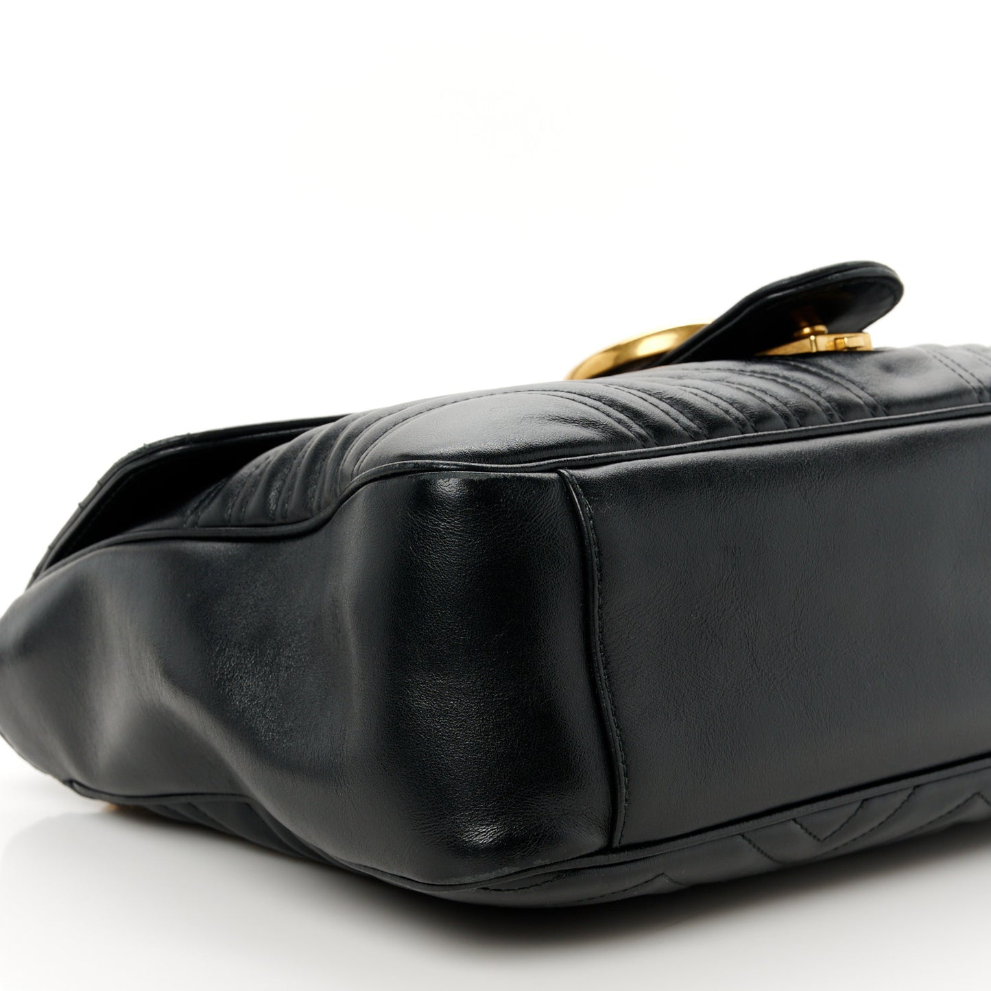 Calfskin Matelasse Large GG Marmont Shoulder Bag Black