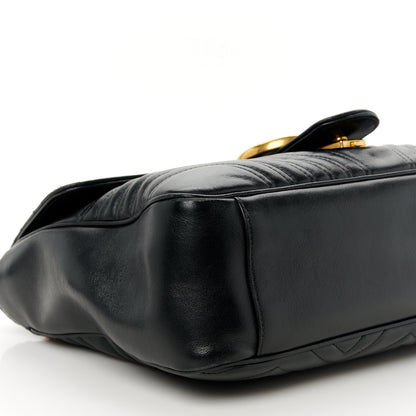 Gucci Calfskin Matelasse Large GG Marmont Shoulder Bag Black 10 of 11
