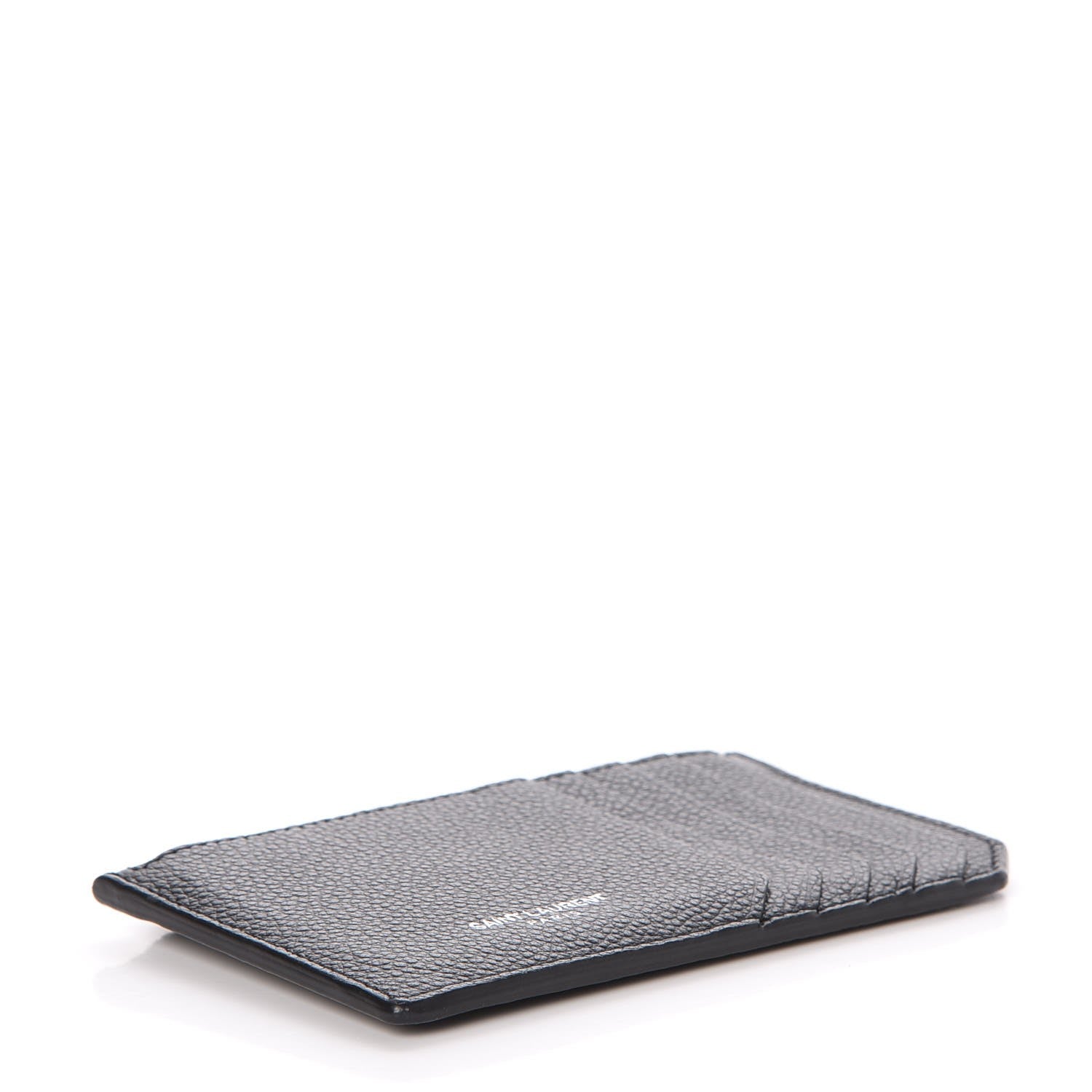 Saint Laurent Grained Calfskin 5 Fragments Zip Pouch Card Holder Black 4 of 8