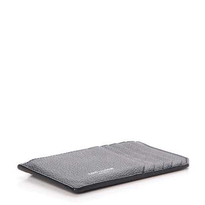 Saint Laurent Grained Calfskin 5 Fragments Zip Pouch Card Holder Black 4 of 8