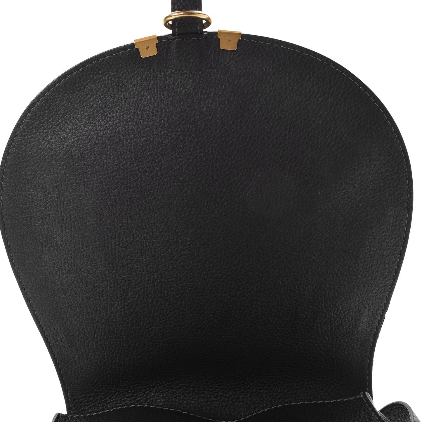 Calfskin Medium Marcie Round Crossbody Bag Black