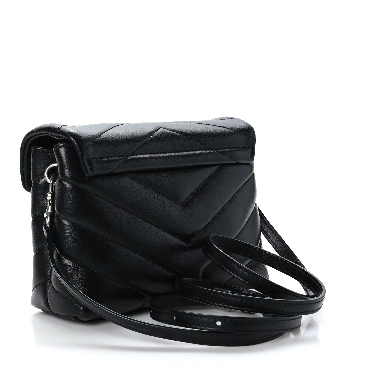 Saint Laurent Calfskin Y Quilted Monogram Toy Loulou Crossbody Bag Black 3 of 9