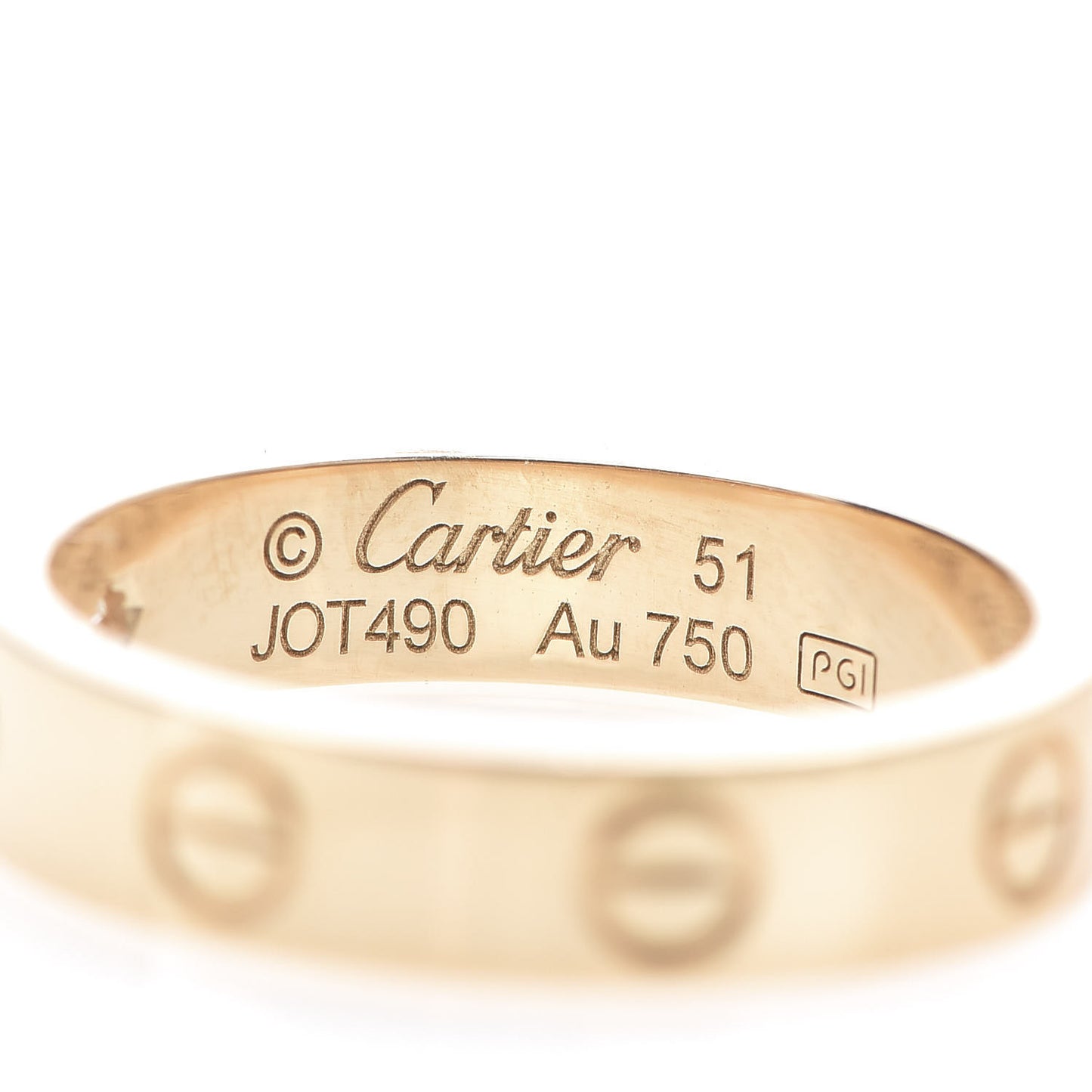 18K Yellow Gold Diamond 4mm LOVE Wedding Band Ring 51 5.75