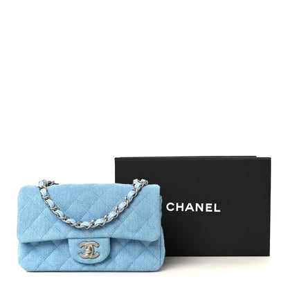 Chanel Denim Quilted Mini Rectangular Flap Blue 12 of 12