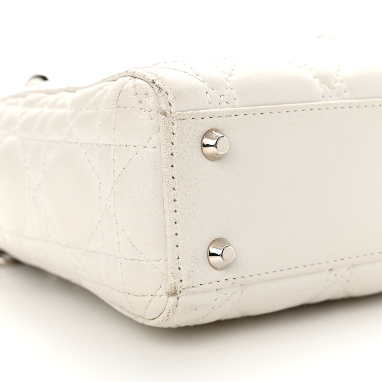 Christian Dior Lambskin Cannage Mini Lady Dior White 8 of 18