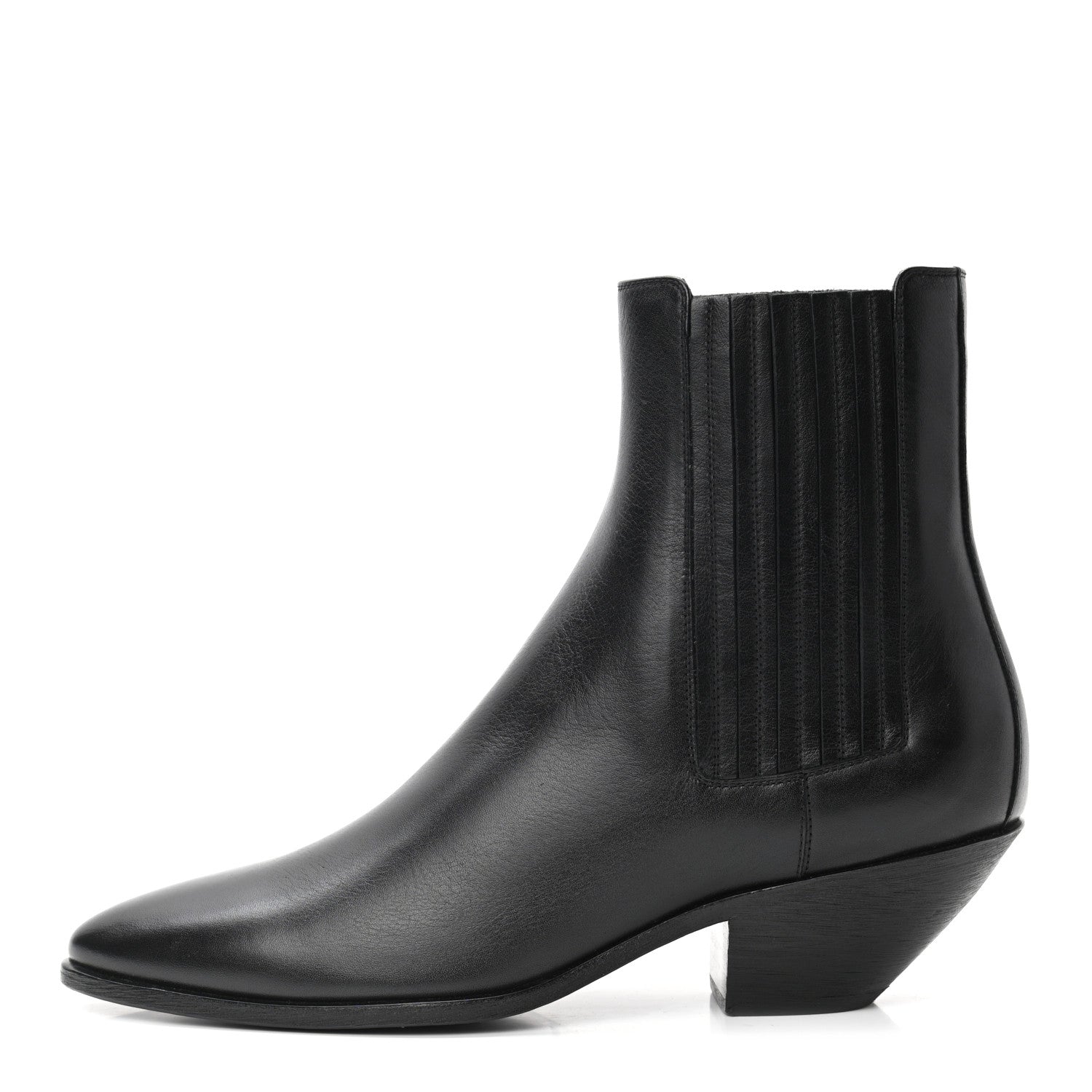 Saint Laurent Calfskin Brit Souple Ankle Boots 39 Black 1 of 8