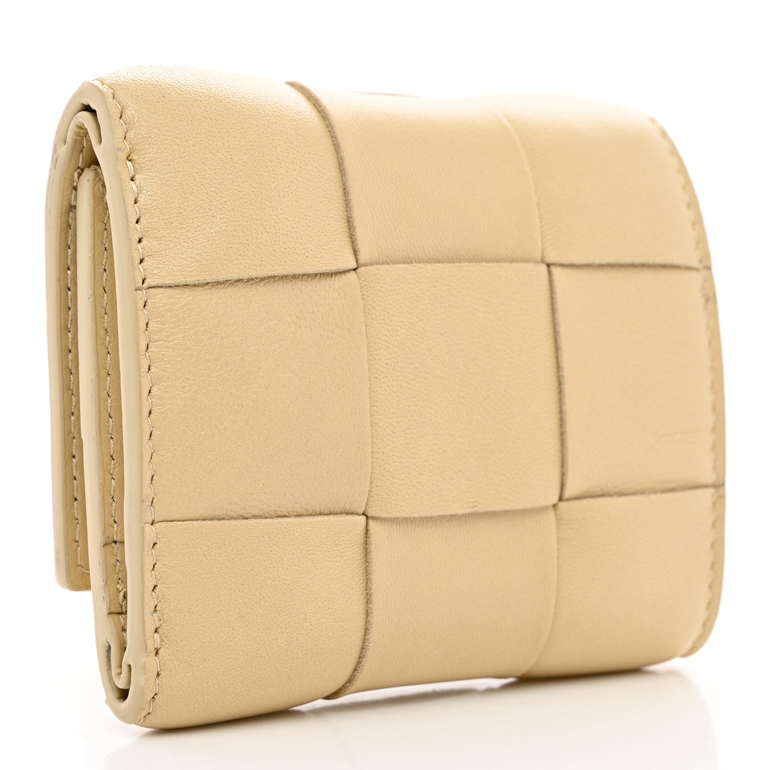 Bottega Veneta Nappa Calfskin Maxi Intrecciato Cassette Tri-Fold Wallet Porridge 3 of 9