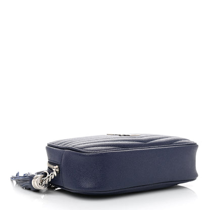 Saint Laurent Grain De Poudre Matelasse Monogram Mini Lou Camera Bag Denim 4 of 8