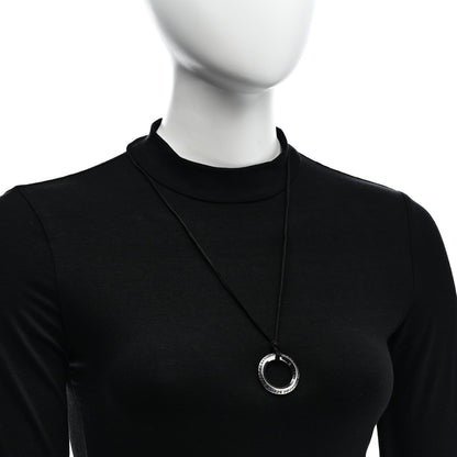 Chrome Hearts Sterling Silver Hoop Pendant Cord Necklace 2 of 4