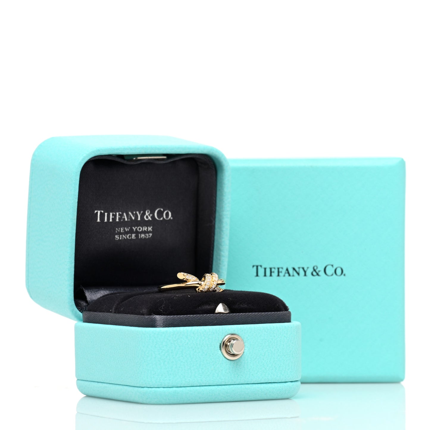 18K Yellow Gold Diamond Small Knot Ring 46 3.75