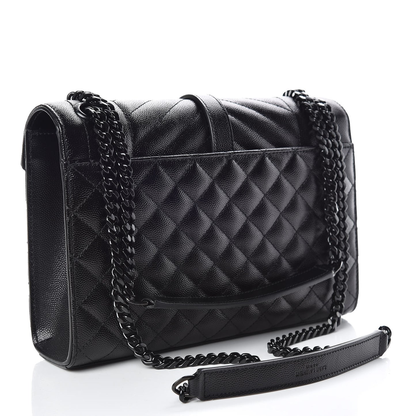 Grain De Poudre Textured Mixed Matelasse Triquilt Medium Monogram Satchel Black