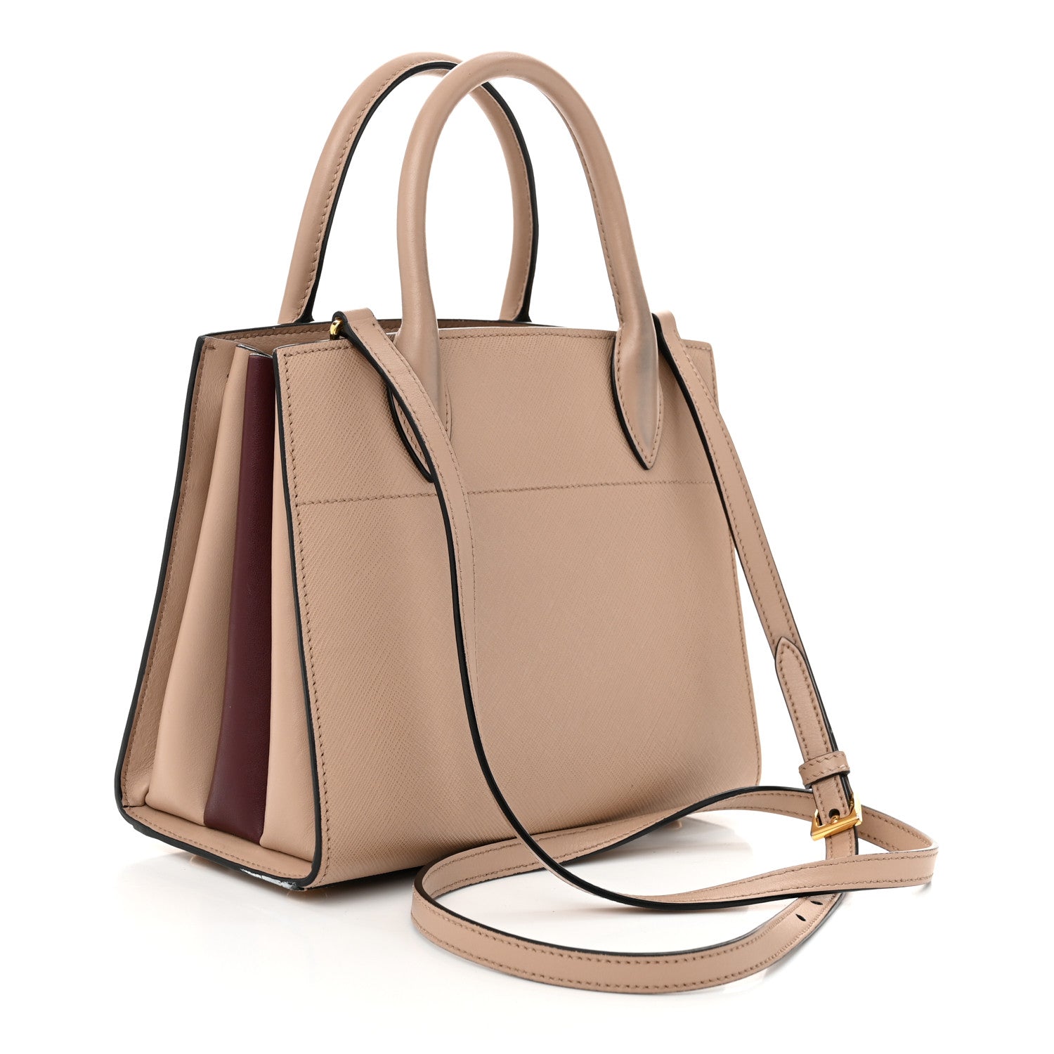 Prada Saffiano City Calfskin Small Bibliotheque Top Handle Cammeo Granato 2 of 15