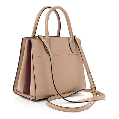 Prada Saffiano City Calfskin Small Bibliotheque Top Handle Cammeo Granato 2 of 15