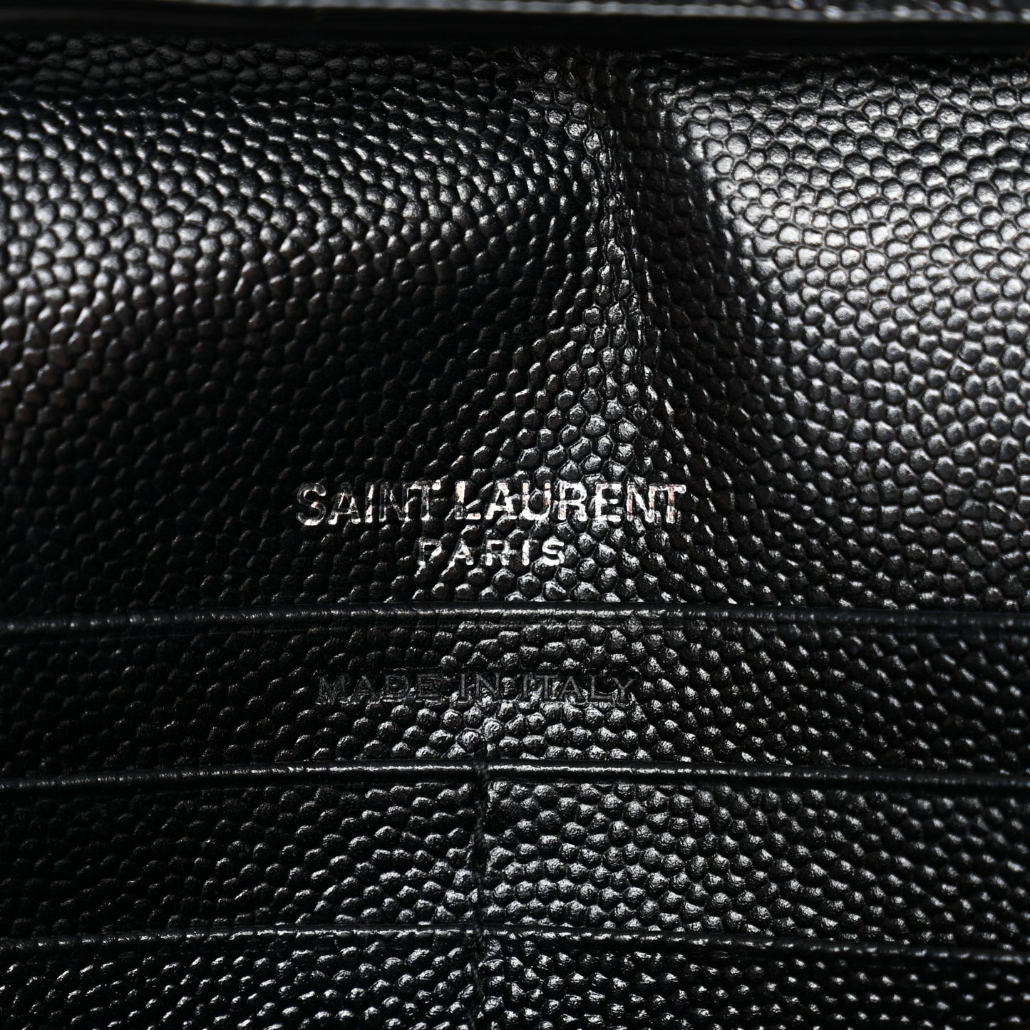 Grain De Poudre Matelasse Chevron Monogram Chain Wallet Black