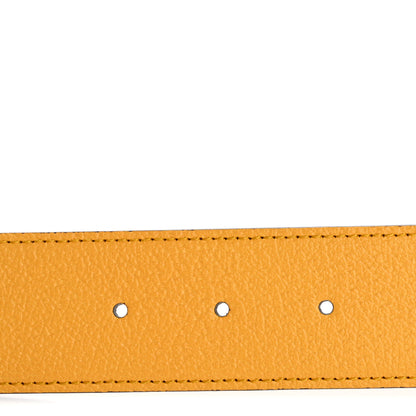 Gucci Textured Dollar Calfskin Criss Cross Double G Memorable Buckle 40mm Belt 90 36 Crop Dusty Azure 3 of 7