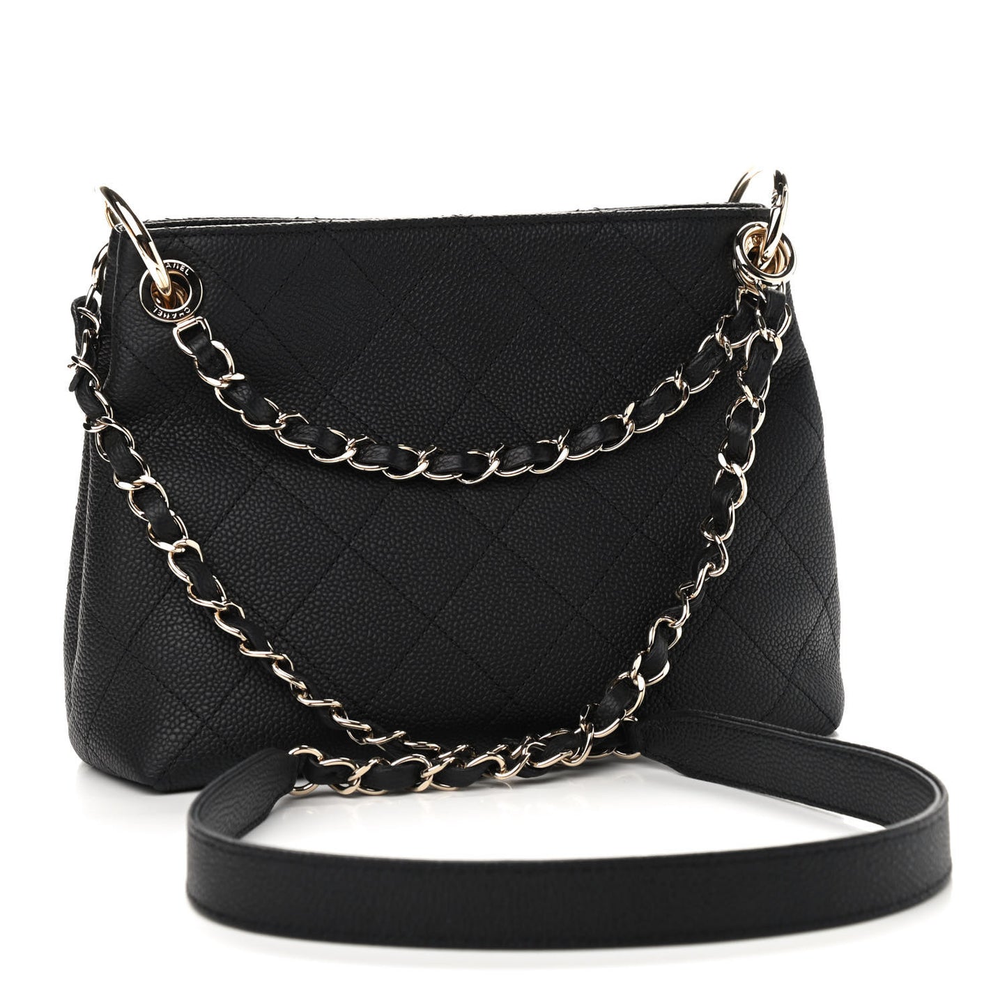 Caviar Quilted Small City Walk Hobo Black