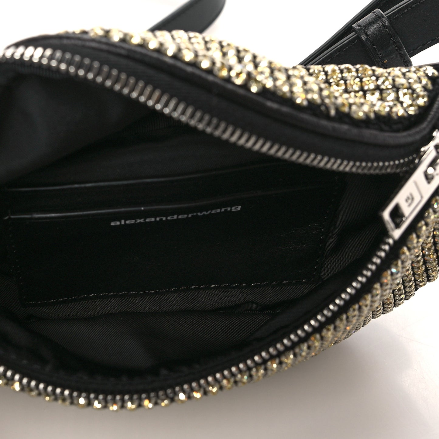 Rhinestone Mesh Mini Attica Belt Bag Prism Gold