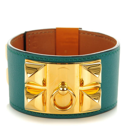 Hermes Swift Collier de Chien CDC Bracelet L Malachite 1 of 7