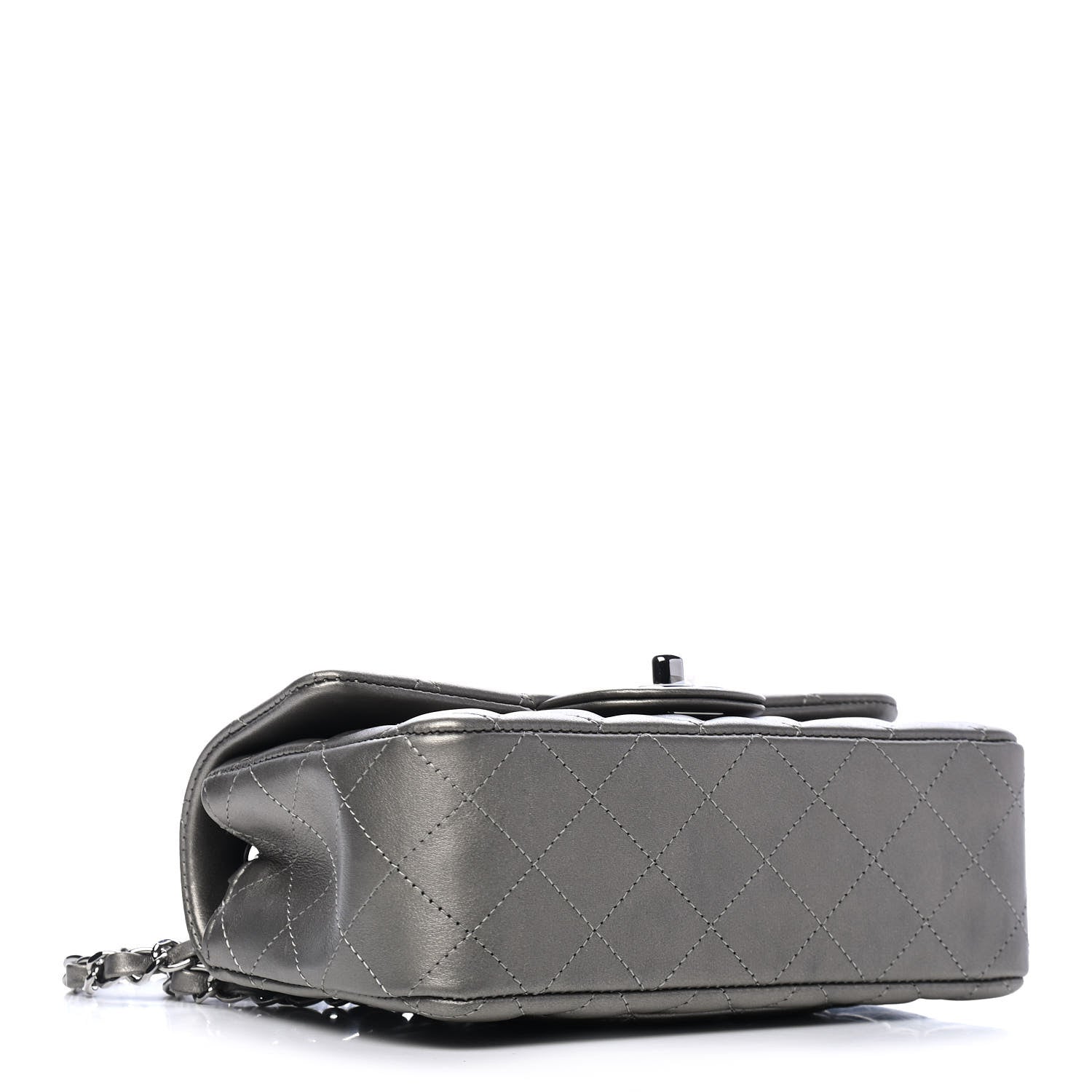 Chanel Metallic Calfskin Quilted Mini Rectangular Flap Ruthenium 3 of 4
