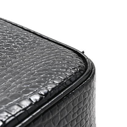 Saint Laurent Patent Calfskin Crocodile Embossed Monogram Lou Camera Bag Black 11 of 11