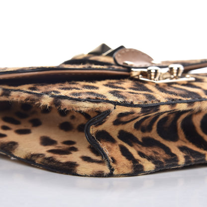 Valentino Garavani Calf Hair Leopard Print Small Glam Lock Rockstud Flap 7 of 9