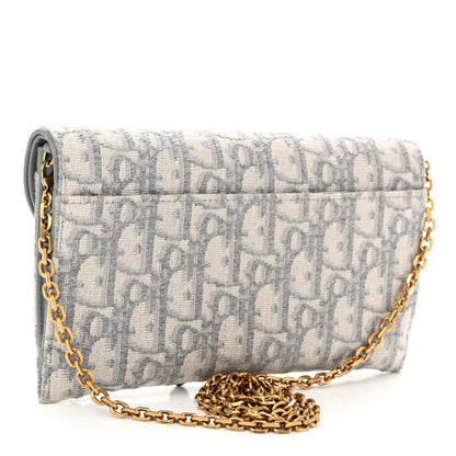 Christian Dior Oblique Saddle Chain Long Wallet Grey 4 of 10