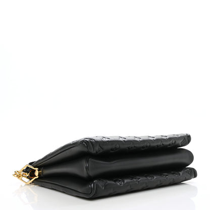 Louis Vuitton Lambskin Embossed Monogram Coussin MM Black 4 of 10