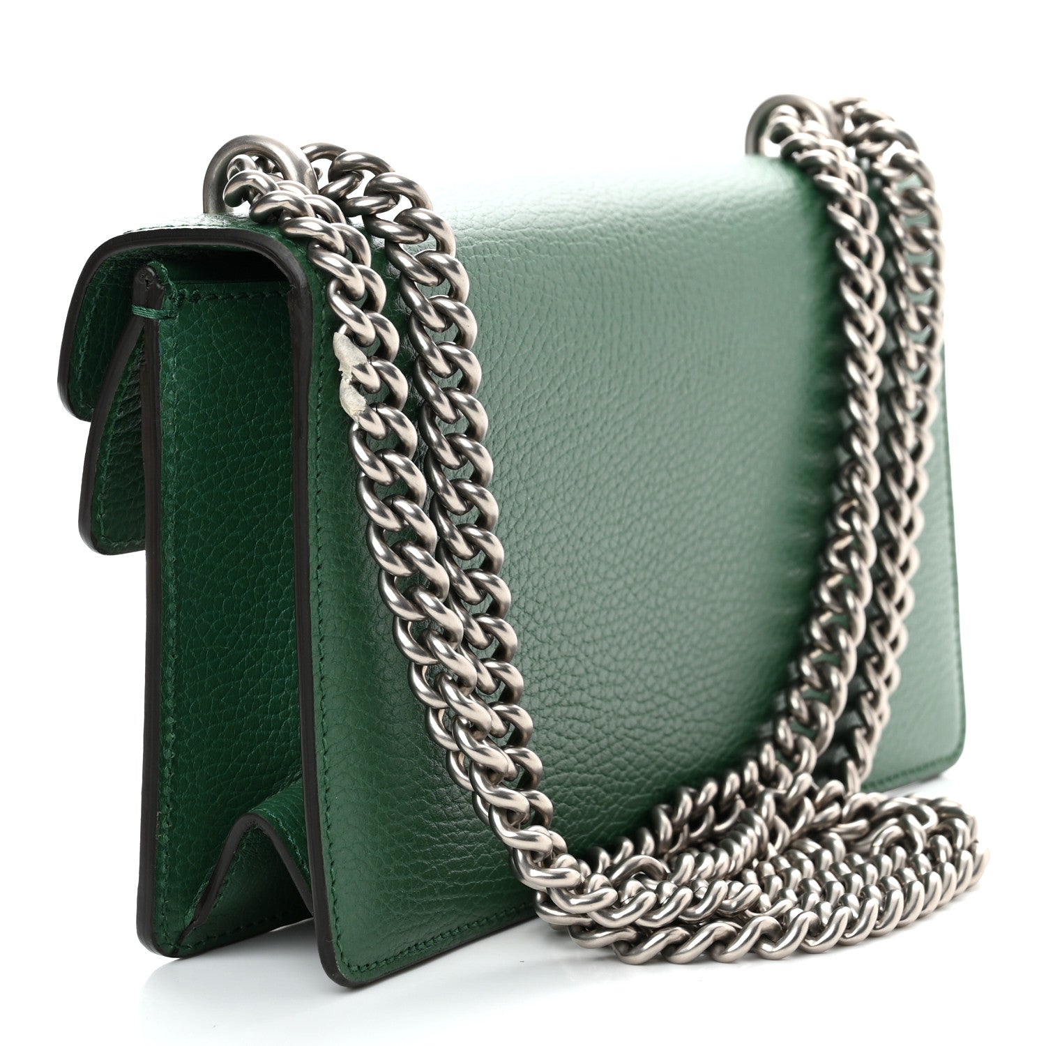 Gucci Dollar Calfskin Enamel Small Dionysus Shoulder Bag Emerald Electric Blue 3 of 12