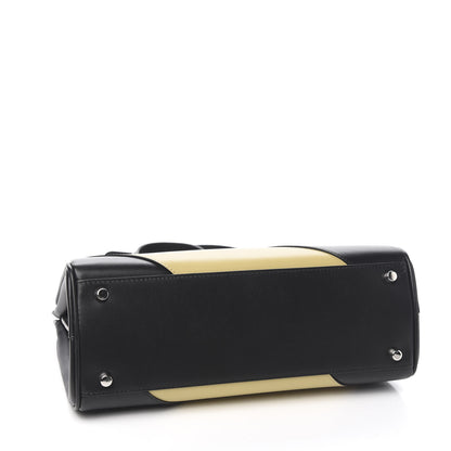 Gucci Smooth Calfskin Diagonal Striped Small Zumi Top Handle Bag Black Beige 3 of 8